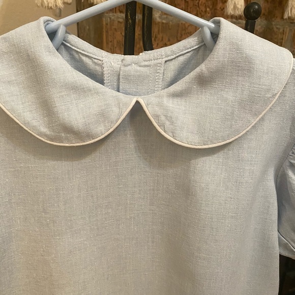 Vintage Cute As a Button Girls Linen Dress size 5 - Picture 15 of 16